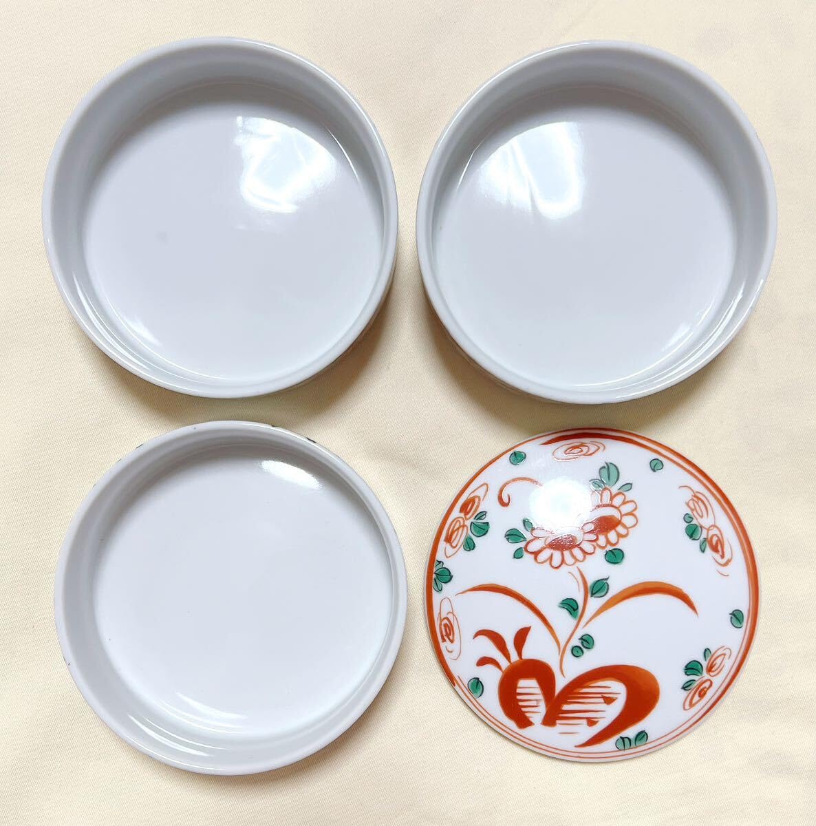 Amazon.co.jp: 有田焼 醍醐窯 赤絵花鳥柄 小さい三段重 重箱 お重 蓋付 