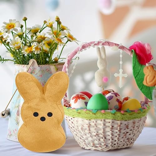 Miniatura 3 de TOPORTY Peluche de Pascua Peep de 6 piezas de peluche de conejo de Pascua, lindo animal conejito de peluche, juguete de escritorio para decoración