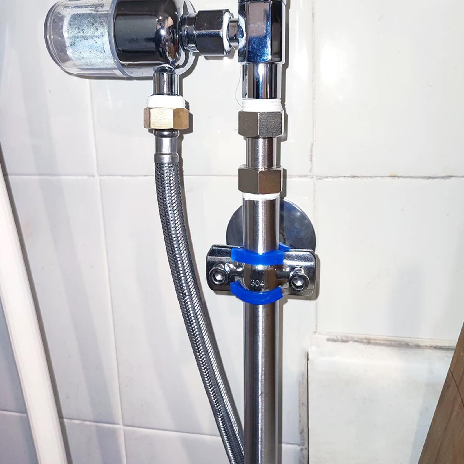 CertBuy 6 soportes de tubo ajustables de acero inoxidable para montaje en pared, abrazadera de soporte de correa de tubo ajustable, adecuado para tubos de 3/4 pulgadas de diámetro (25-28 mm) con