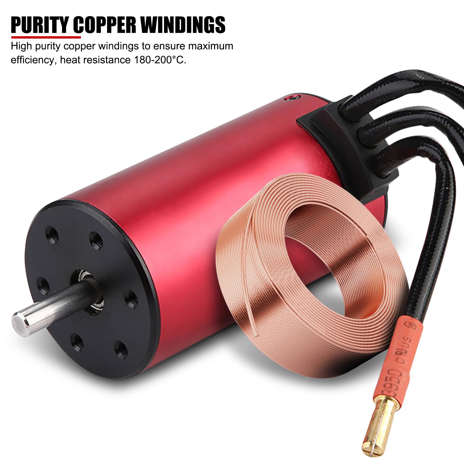 Gavigain Moteur Brushless RC, Moteur Brushless Drift Surpass 3665 2900KV 3500KV RC Brushless Motor Waterproof Brushless Motor for RC Car Accessory Part (3500KV)