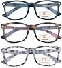 3 Pack Bifocal Reading Glasses for Women Men Bi-focal Readers PC Frame Fixed Hinge Dual Focal Clear Top Eyewear