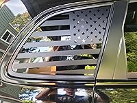 Vista 6 de Xinghe Calcomanía de bandera estadounidense para Je@p Cherokee 2014-2023 para ventana lateral trasera, color negro mate, 2 unidades, no para Je@p