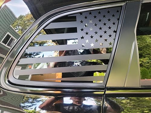 Miniatura 6 de Xinghe Calcomanía de bandera estadounidense para Jep Cherokee 2014-2023 para ventana lateral trasera, color negro mate, 2 unidades, no para Jep