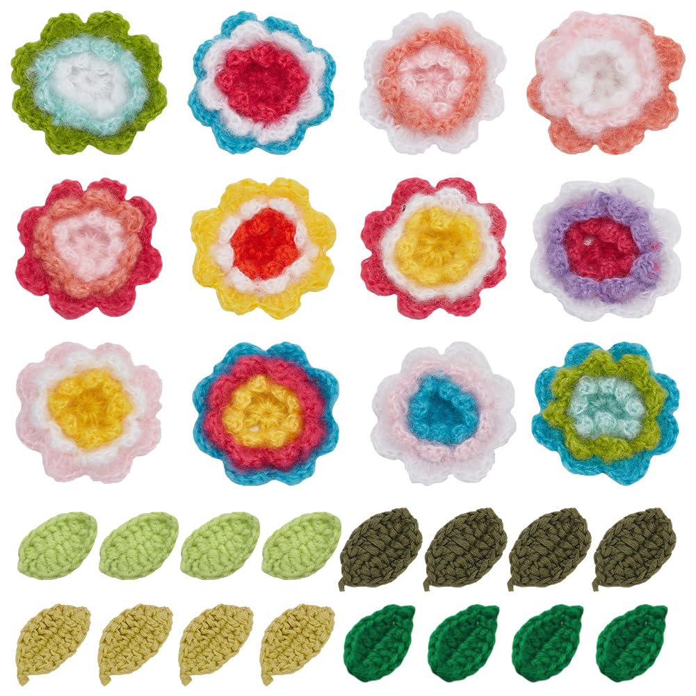 Fleurs au crochet et feuilles FREEBLOSS d'une finesse artisanale remarquable