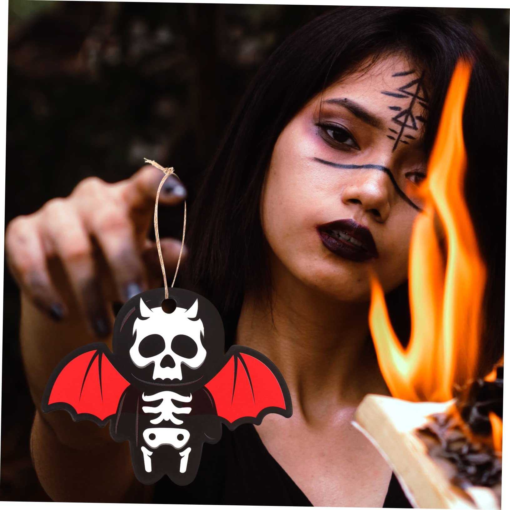 TOPBATHY 500 STK Schädel-Fledermaus-Tag Halloween-Dankeschön-Tags Festival-Geschenkanhänger Gefallen-s Halloween basteln Party - Papieranhänger für