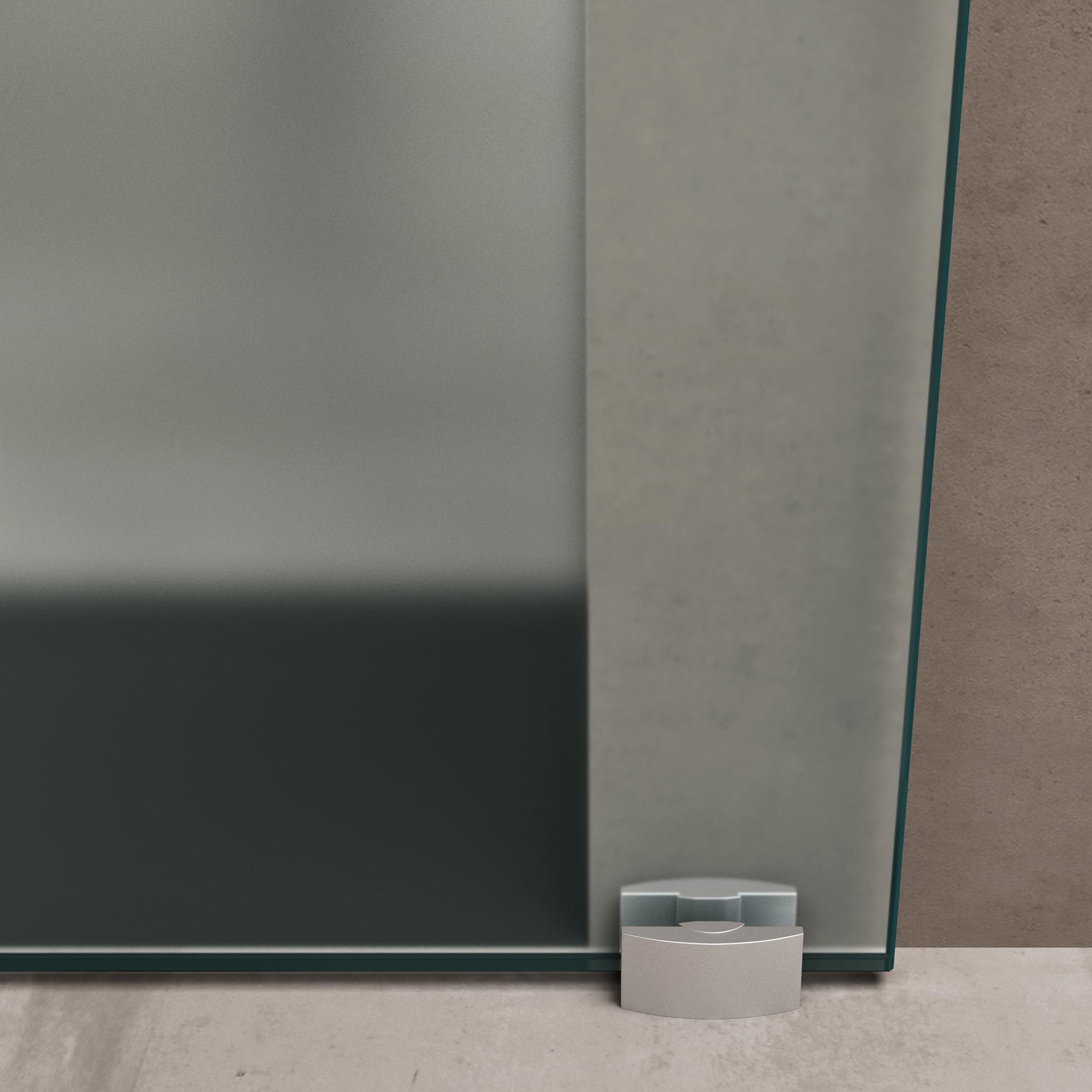 doporro Porte Coulissante Porte Glissante pour L'Intérieur 77,5 x 215cm | Verre de Sécurité Opaque, Poignée Ronde, Distance au Mur 25mm, Amalfi TS12H-775