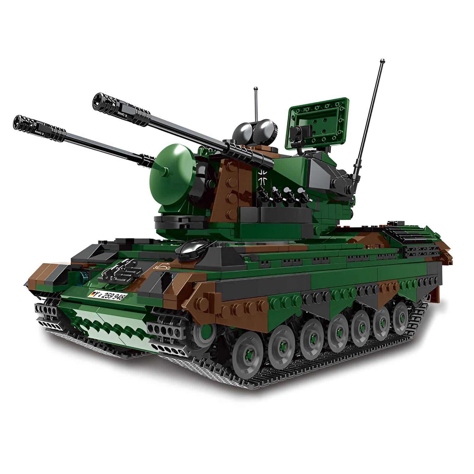 Technik Militärische FlakPz Gepard Panzer Bausteine Bausatz | 1352 PCS, Armee Panzer Fahrzeug Modell Bauklötze Spielzeug, Dekoration für das Homeoffice, Geschenk für Erwachsene