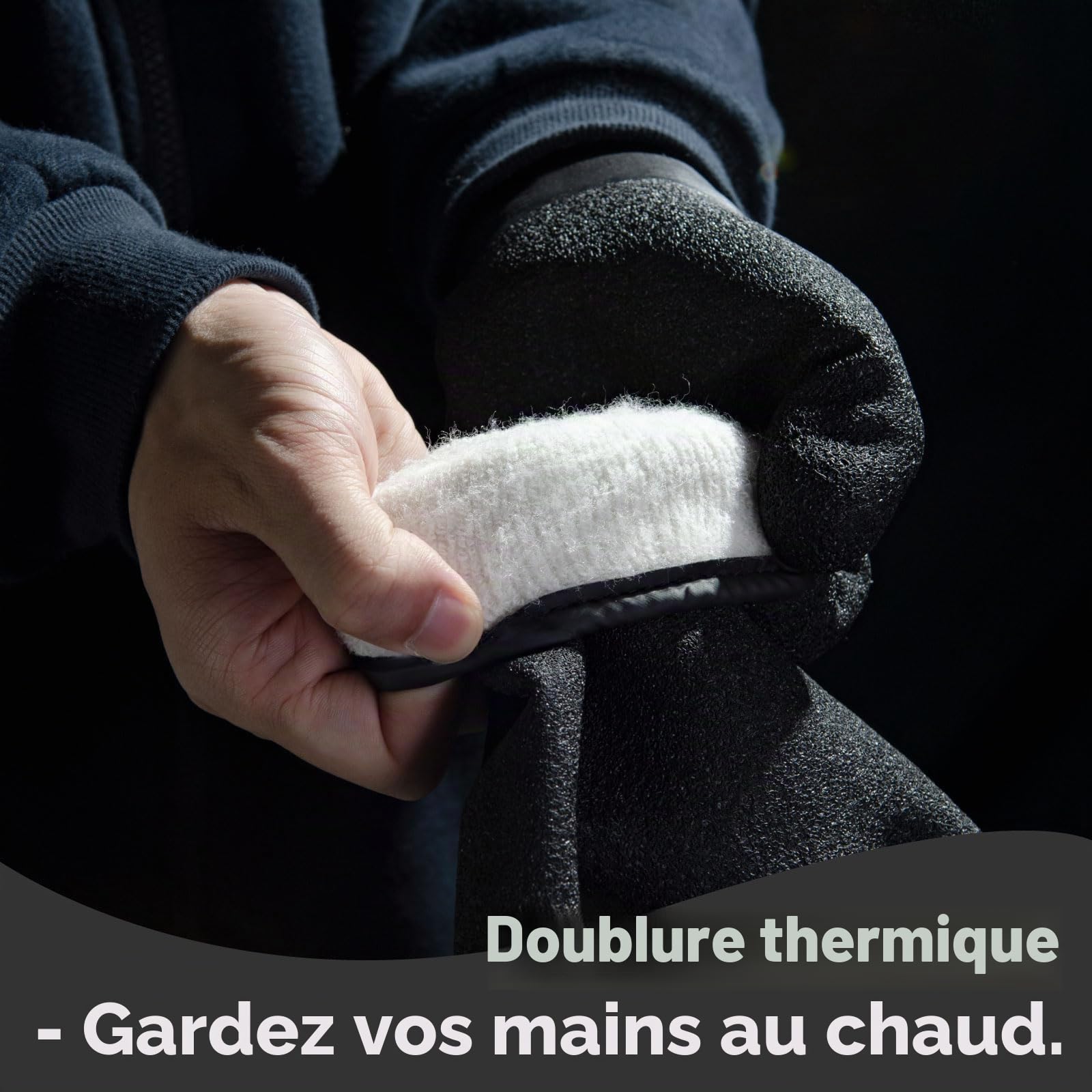 KAYGO 3 paires gants de travail thermiques imperméables avec revêtement en latex pour toutes les mains, doublure isolante pour le travail extérieur par temps froid en hiver, KG140 (Noir, taille 9)