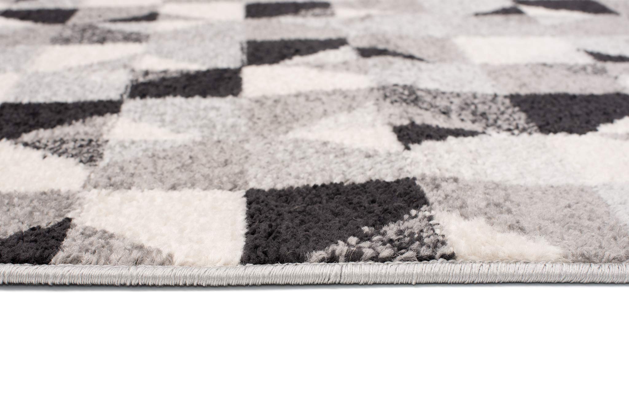 Tapiso LAZUR dywan do salonu, krótkie runo, nowoczesne wzornictwo, geometryczne figurki, kolor czarny, szary, kremowy, sypialnia, Ökotex 200 x 290 cm