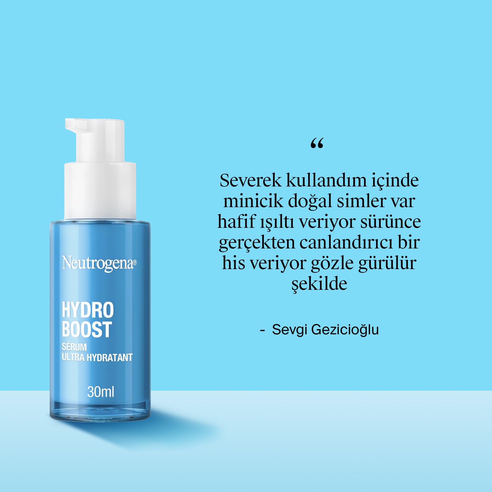 Neutrogena Hydro Boost Nemlendirici Yüz Serumu, Hyalüronik Asit İçeren Hafif Yapılı Cilt Bakımına Uygun Günlük Kullanım İçin Serum 30 ml