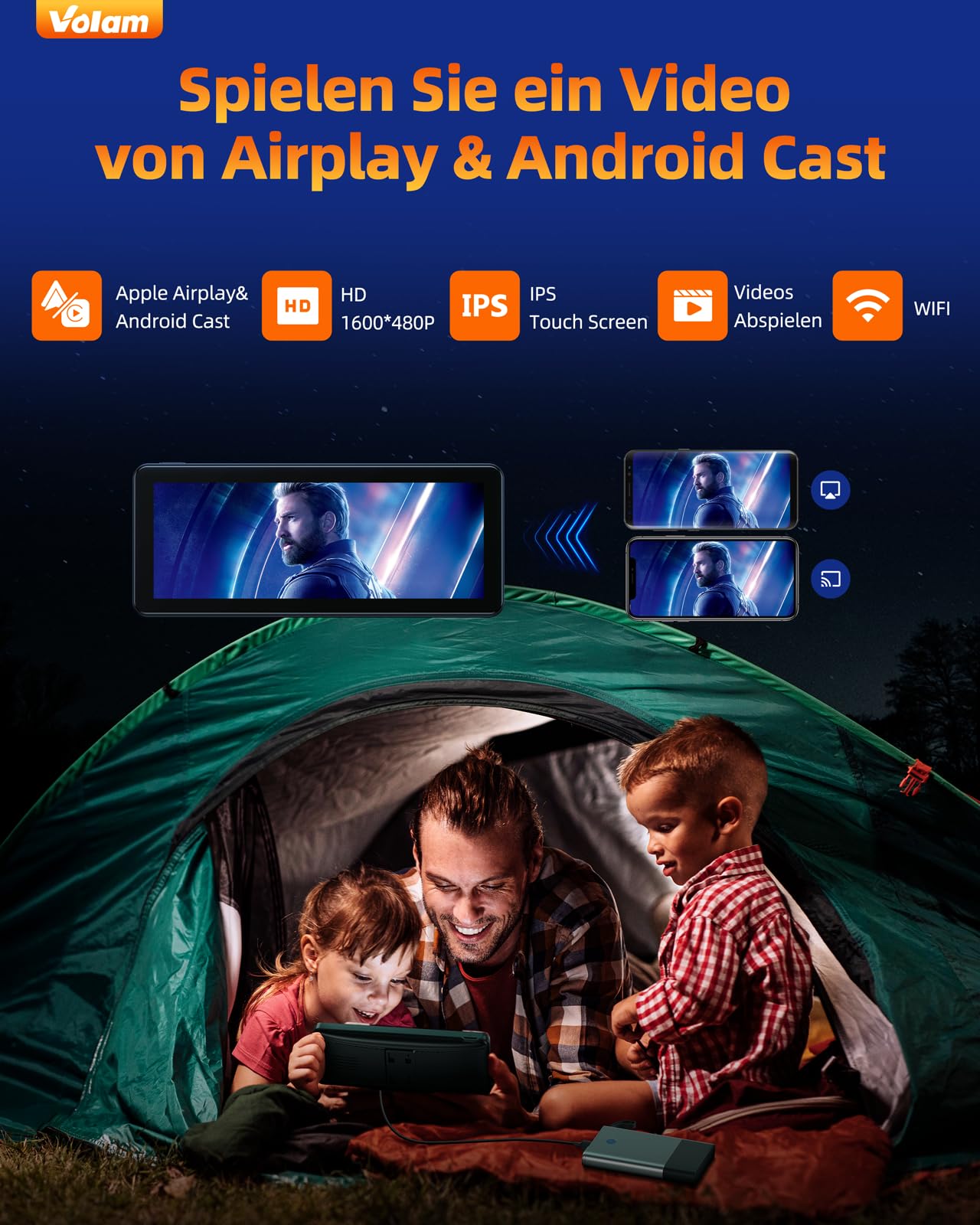 Autoradio Wireless Android Auto di Apple touchscreens IPS 6,86'' fotocamera di backup 1080p ricevitore digitale con Siri Google Play/GPS Navigation/Bluetooth/MirrorLink Video