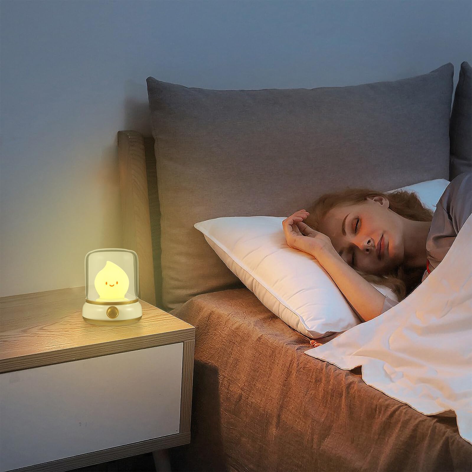 Abaodam Luce da Notte Portatile Lampada Dimmerabile Sicura a Forma di Fantasma in Plastica per Bambina la Stanza da Dormire la Lettura