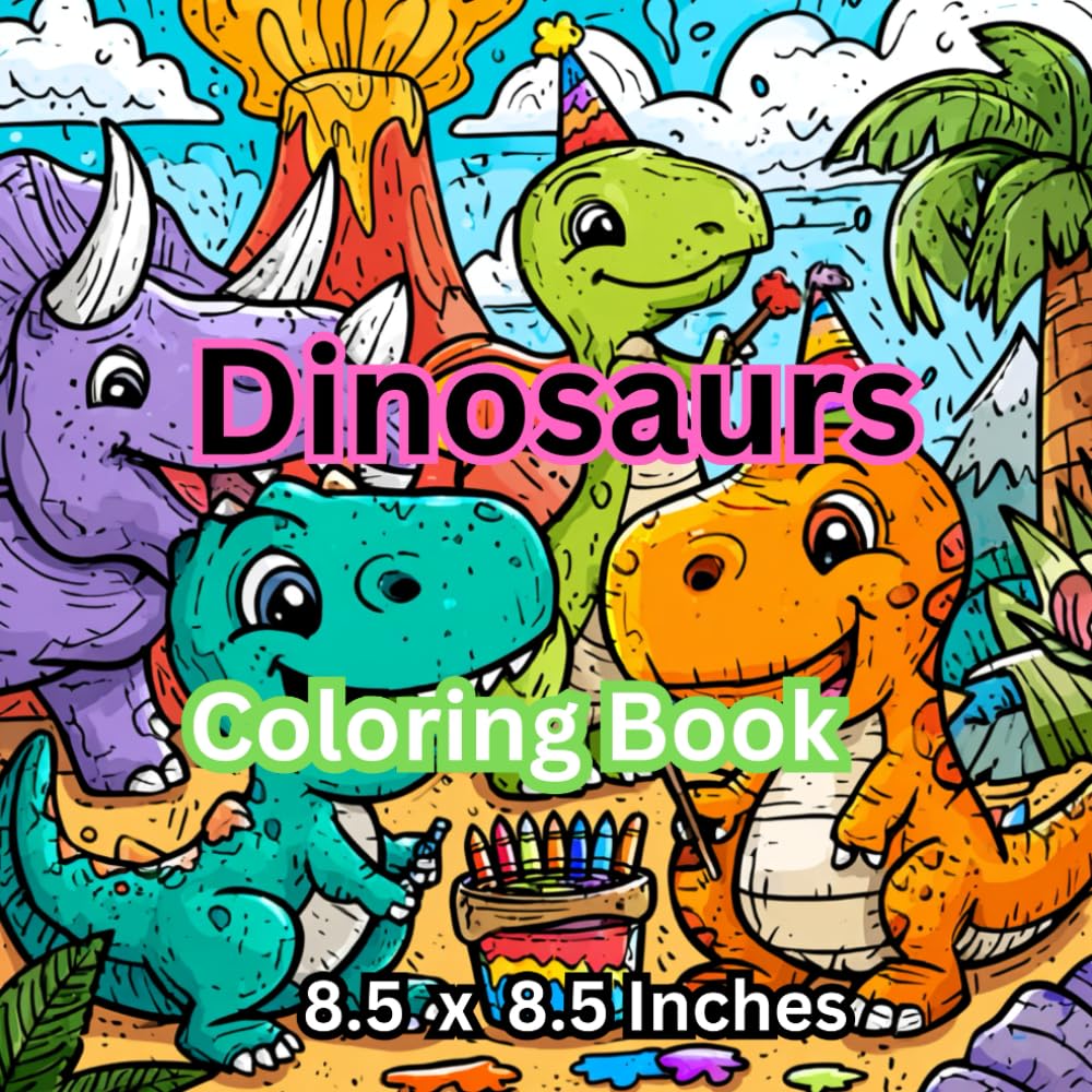 Simple Dinosaur Coloring Book for Kids Ages 3-8: Easy and Fun Prehistoric Animal Coloring Pages for Toddlers and Preschoolers