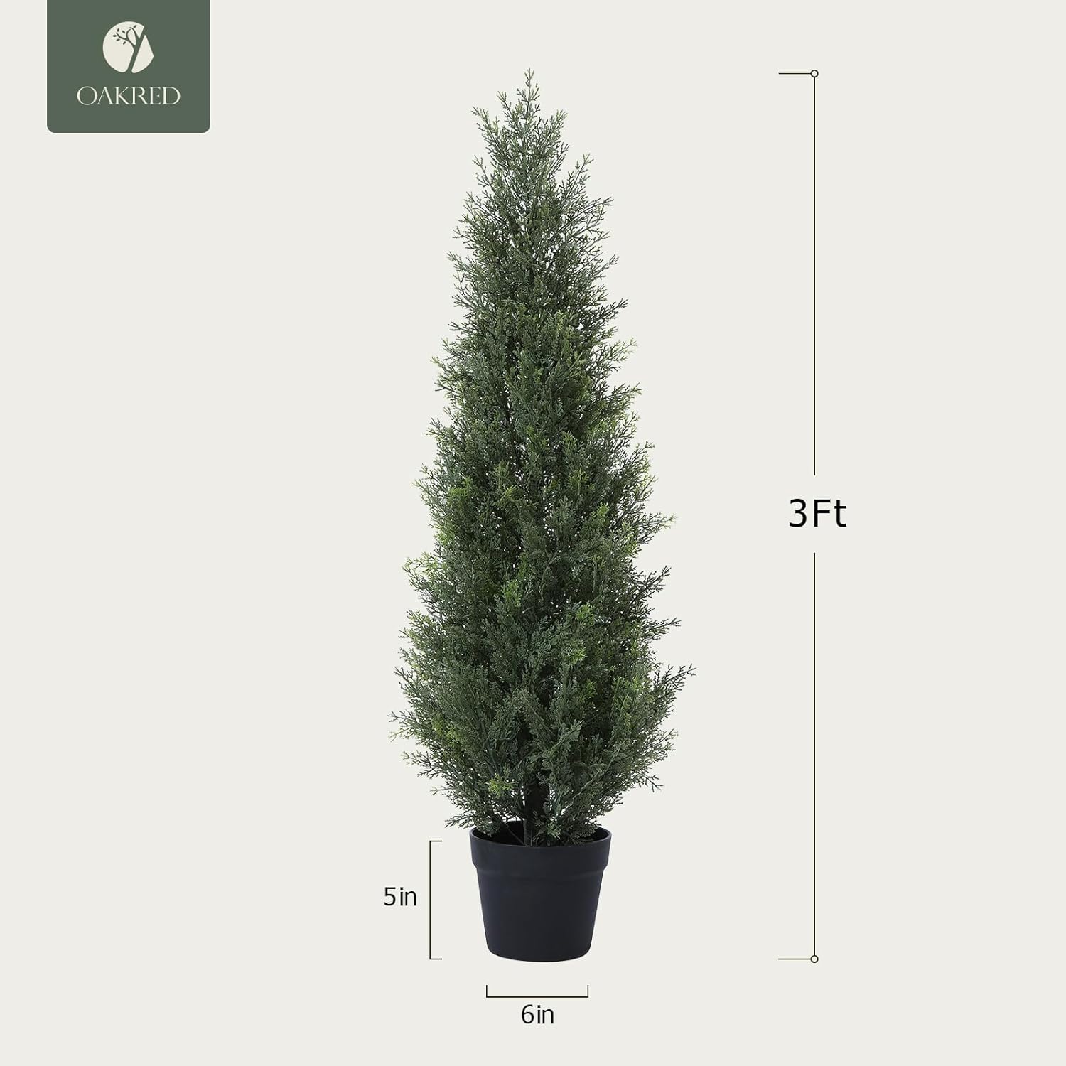 Artificial Cedar Topiary Trees for Outdoors 3ft Fake Cypress Plants with Solar Light String, Faux uv Resistant Plants for Home Front Porch Decor，Set of 1