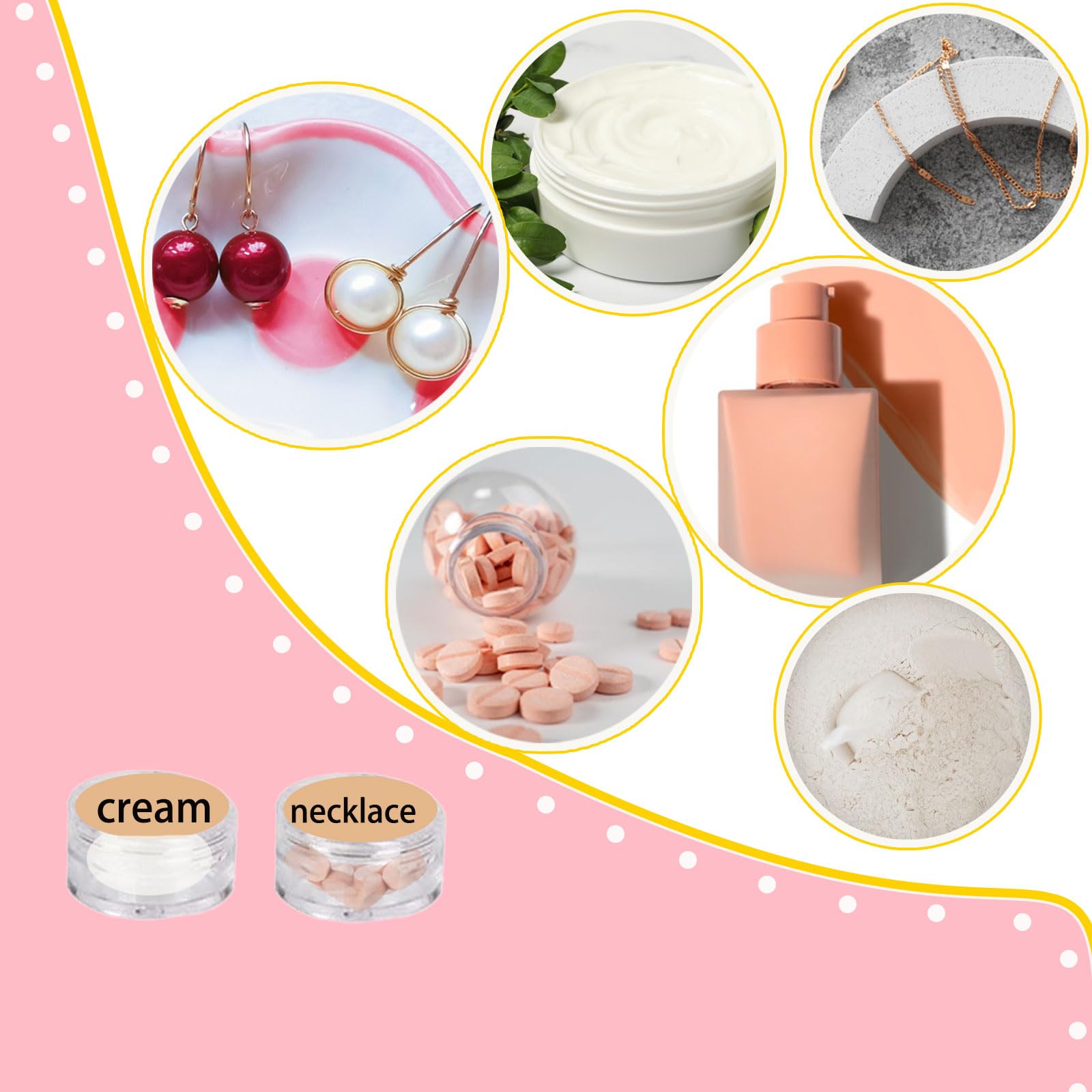 10 Pièces Pots Cosmétiques Vide en Plastique Clair De Voyage Conteneurs Cosmétiques Pot Échantillon pour Lotion, Crème, Stockage de Maquillage (10g / 10ml)
