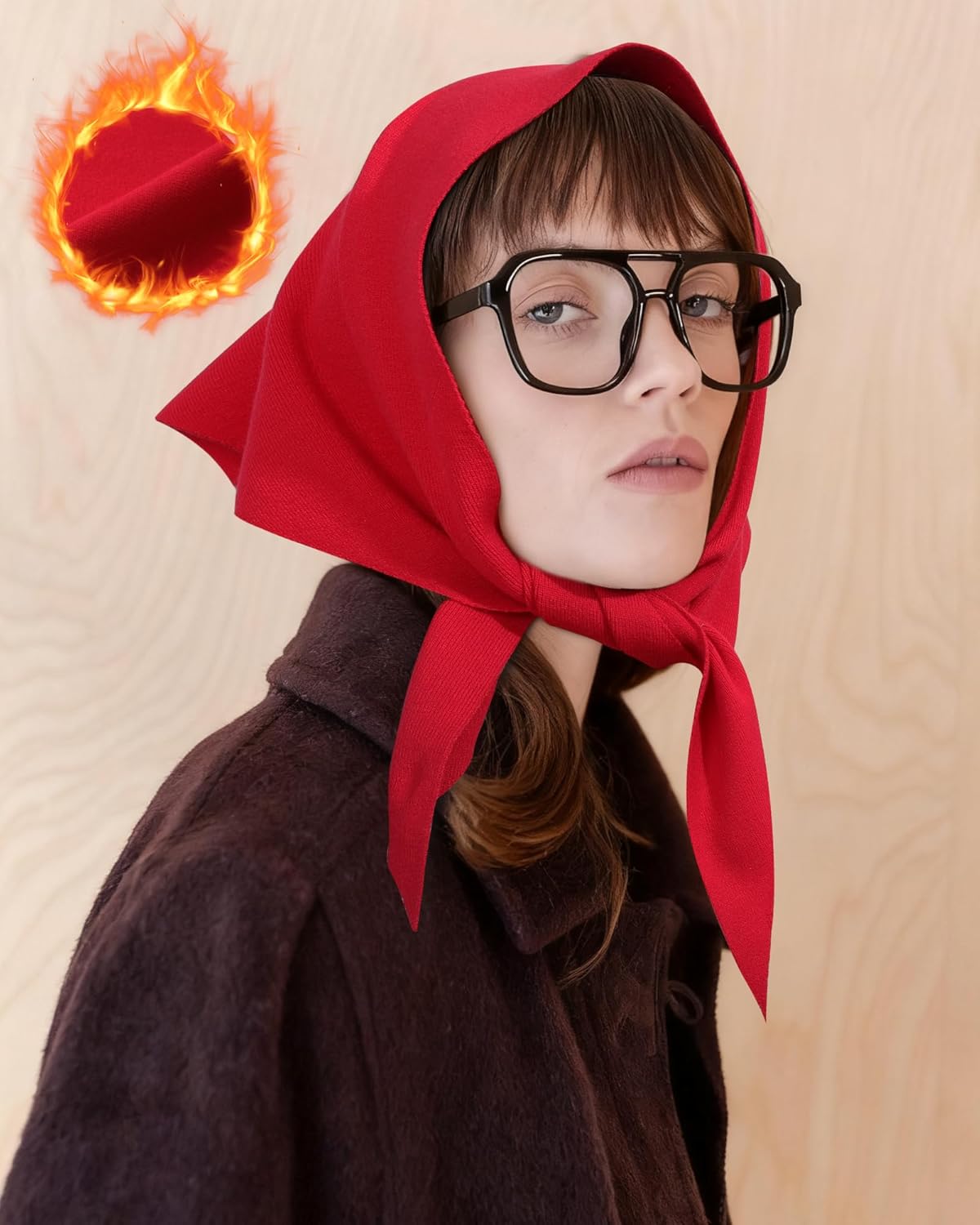 Knit Triangle Scarf for Women Y2k Head Scarf Warm Crochet Hair Bandana Winter Triangle Shawl - Image 4