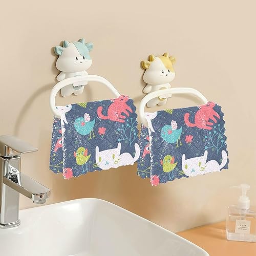 Miniatura 6 de FRODOTGV Kittens Birds Flowers - Toalla de cocina absorbente de microfibra absorbente, paquete de 6 paños de cocina para fregadero de baño