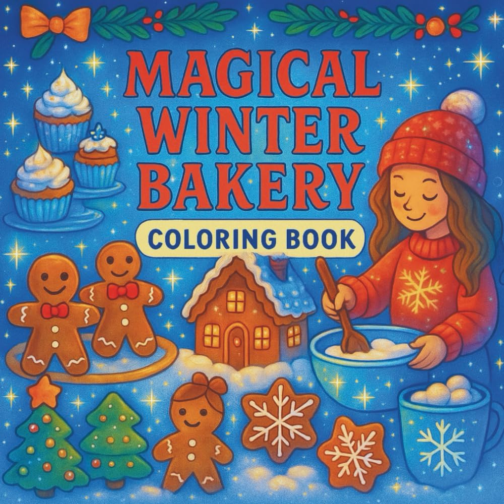 Magical Winter Bakery Coloring Book: A Sparkly Holiday Coloring Adventure Filled With Fairies, Gingerbread Magic & Enchanted Bakery Scenes
