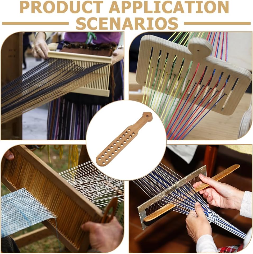 BENECREAT 22Holes Wooden Yarn Divider Weaving Separator, Knitting Yarn Organizer, 9.5x1.6x0.47inch Crochet Yarn Tender for Multiple Colors Knitting and Crocheting On The Go