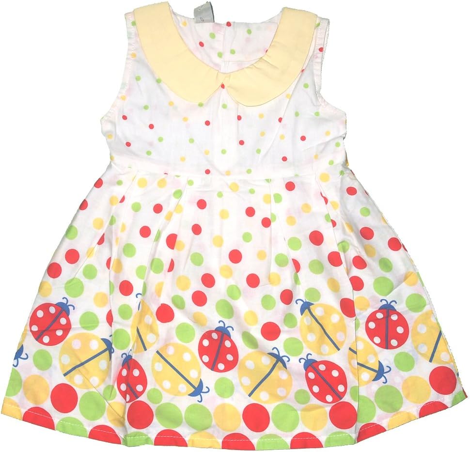 YUSWISH Baby Girls Summer Ladybug Cartoon Print Dress (Label 3/Age 2-3Y)
