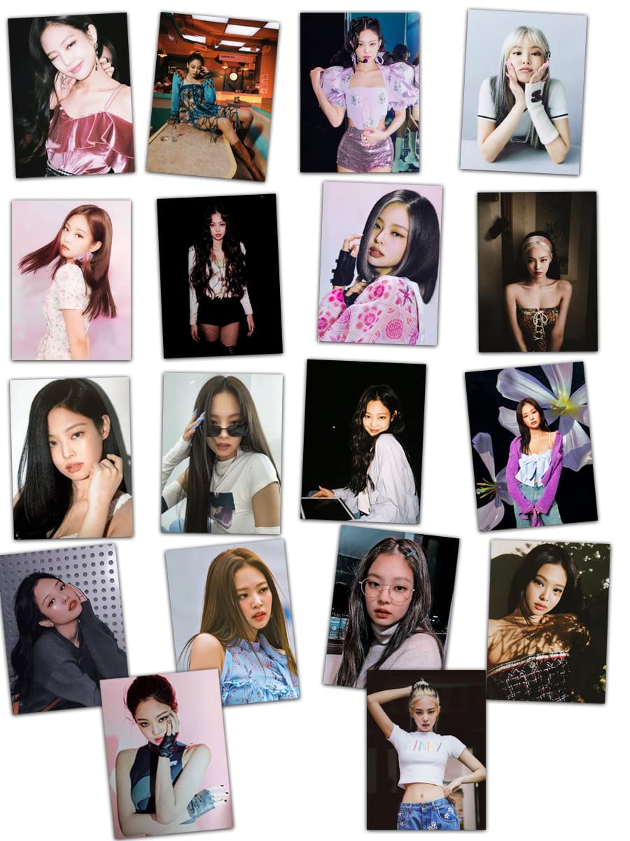 CRAFT MANIACS Blackpink Pack of 18 MATT Laminated 3X4 INCH Each LOMO Cards for Decoration & Scrapbooking + Free Name Bookmark (Jennie Solo)