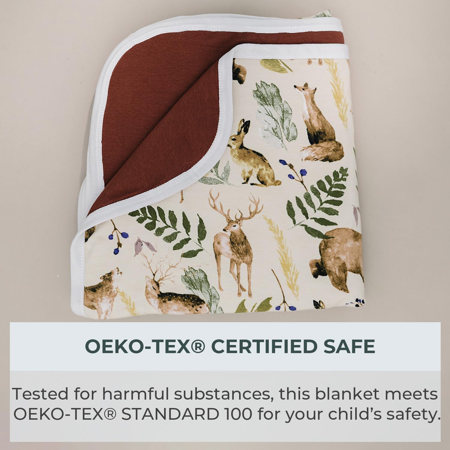 Pobibaby Soft Neutral Baby Blanket - Comfortable Premium Cotton Toddler Quilt, Ideal for Boys and Girls - Perfect Baby Boy, Baby Girl Toddler Blanket - Warm, Soft Baby Blankets (Wildlife Animal) - Image 5