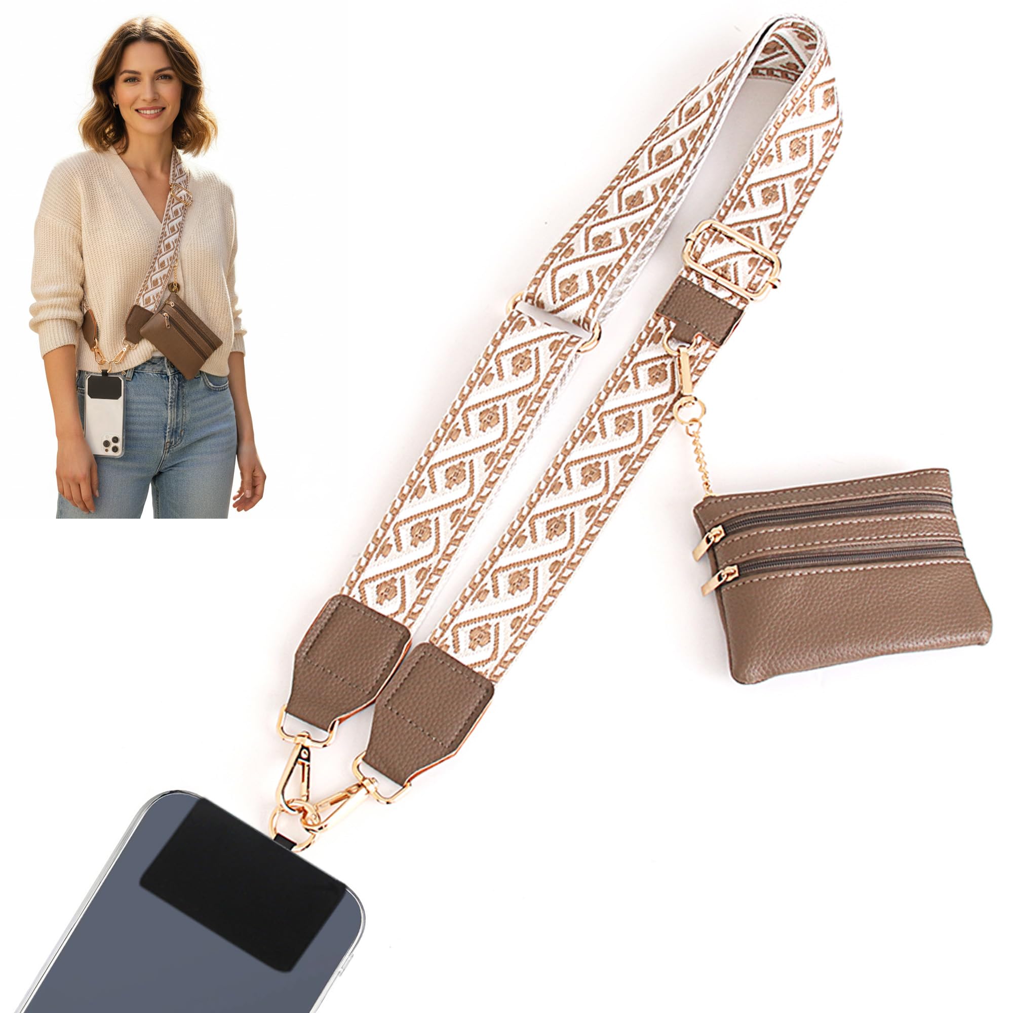 Correas de teléfono para mujer idóneas para viajar con cartera de hombro 8