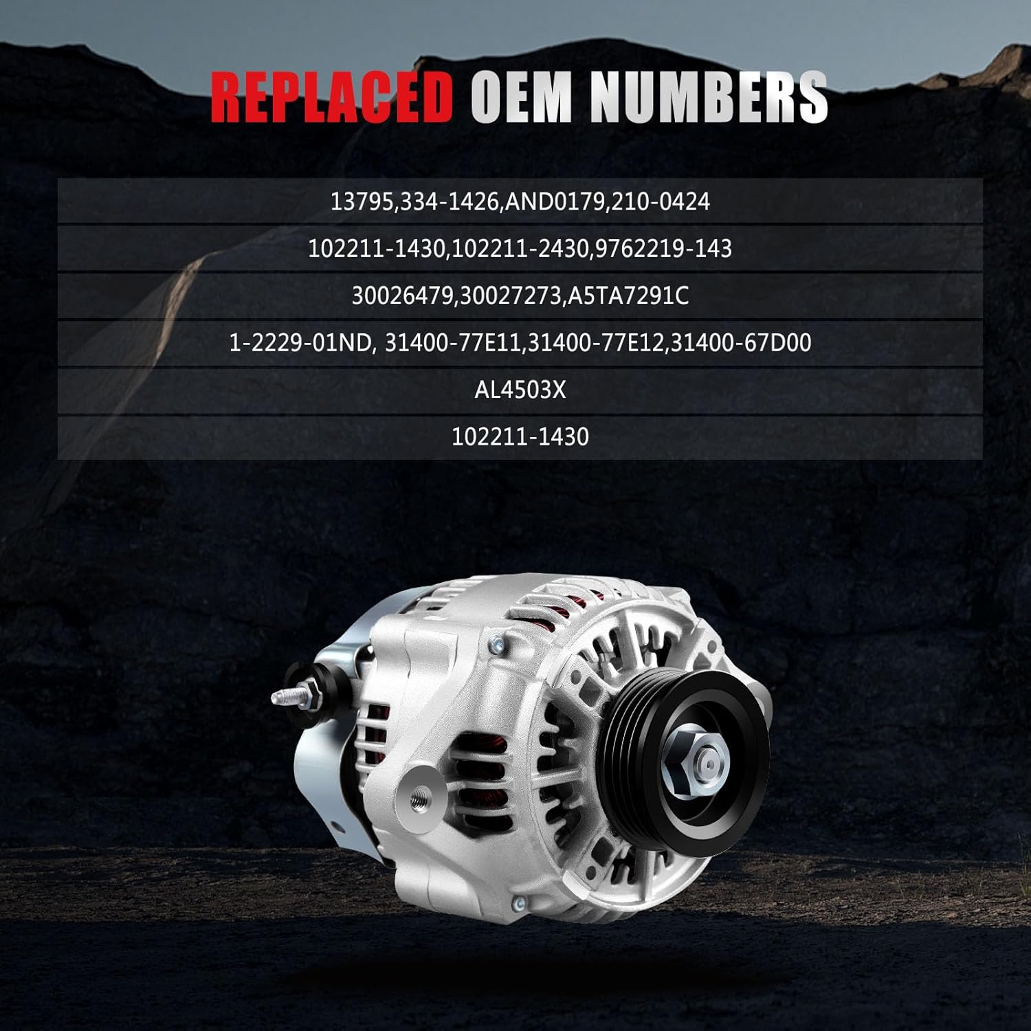 80 Amp/12 Volt Alternator Replacement for Suzuki for Grand Vitara 1999-2004, High Output Alternator Replaces OE 334-1426 102211-1430 400-52341