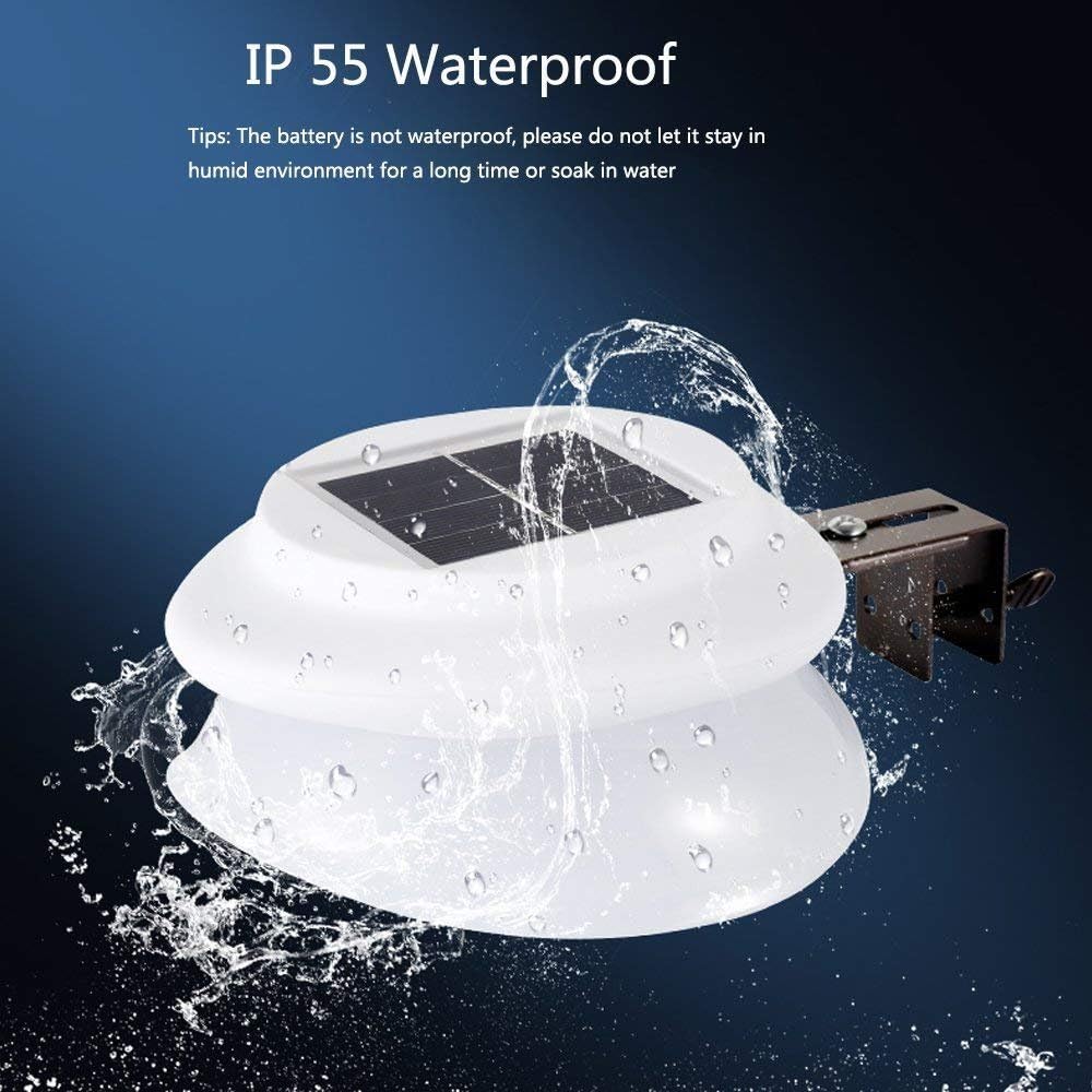isunmoon 6 Pack Upgraded Version Solar Lights Outdoor 9 LED Gutter Lights Solar Powered for Fence Roof Garden Yard Wall Lamp