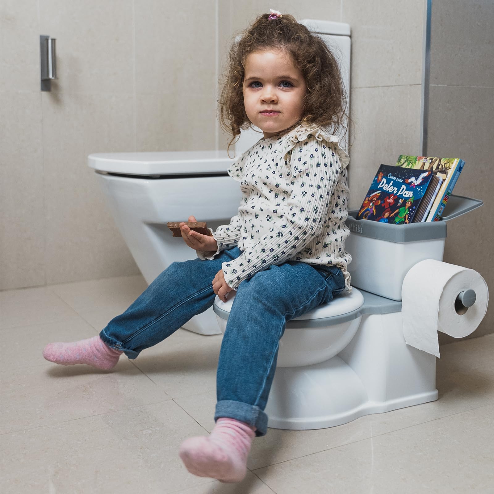 Vasino Per Bambini Con Suono Di Sciacquone – WC Giocattolo Con Base Antiscivolo, Sicuro E Facile Da Pulire, Con Batterie E Sacchetti Inclusi