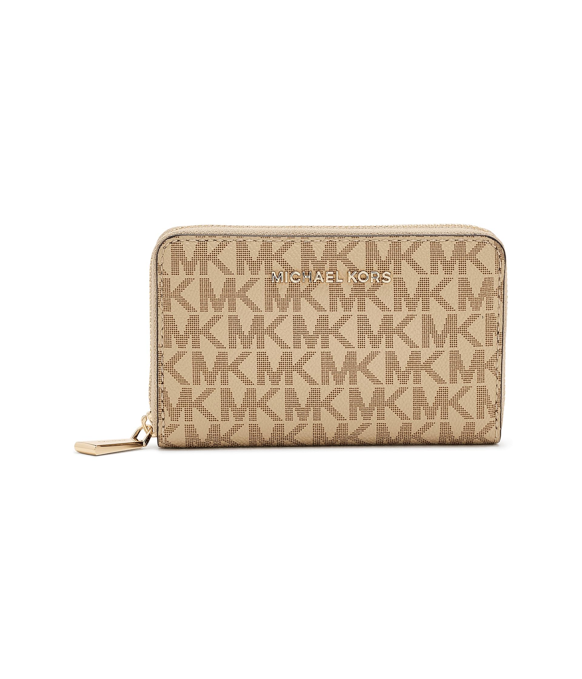 Michael Kors, Womens, Jet Set Small Zip Around Card Case, Khaki, One Size