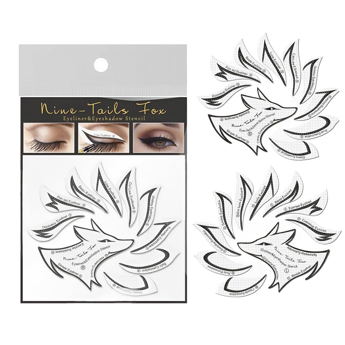 24Pcs Eyeliner Sticker for Eyes,Eyeliner sticker Sweat-Resistant and Design for Makeup and Special Events, Eyeliner stencil for eyes Easy Application for Sensitive Eye Areas, White Color-image-36