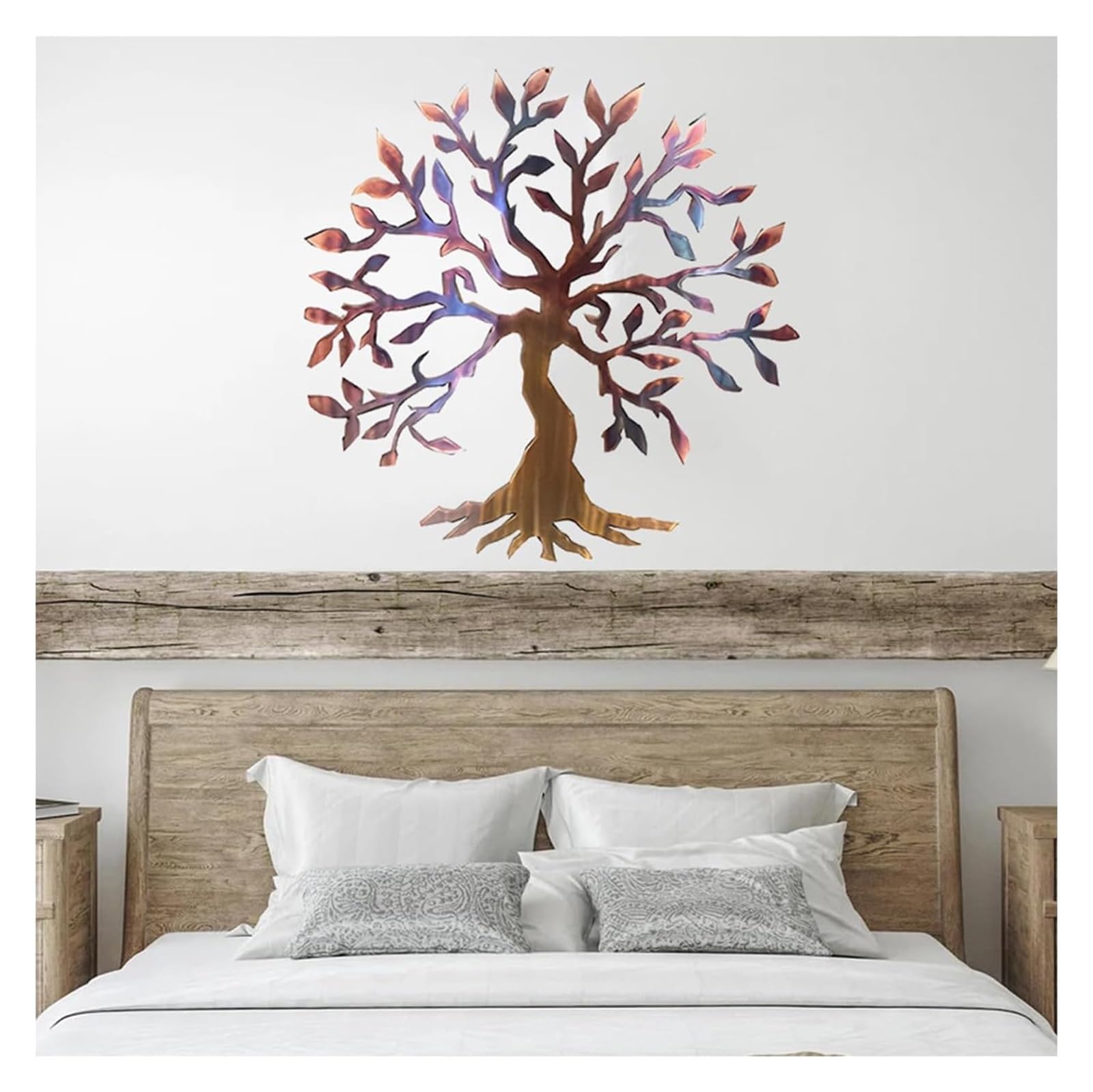 GDHKDDFL Stylish wall decorations, Multicolor Metal Wall Decor Hangings Home Decoration Tree Sign(Purple,30 * 30cm)