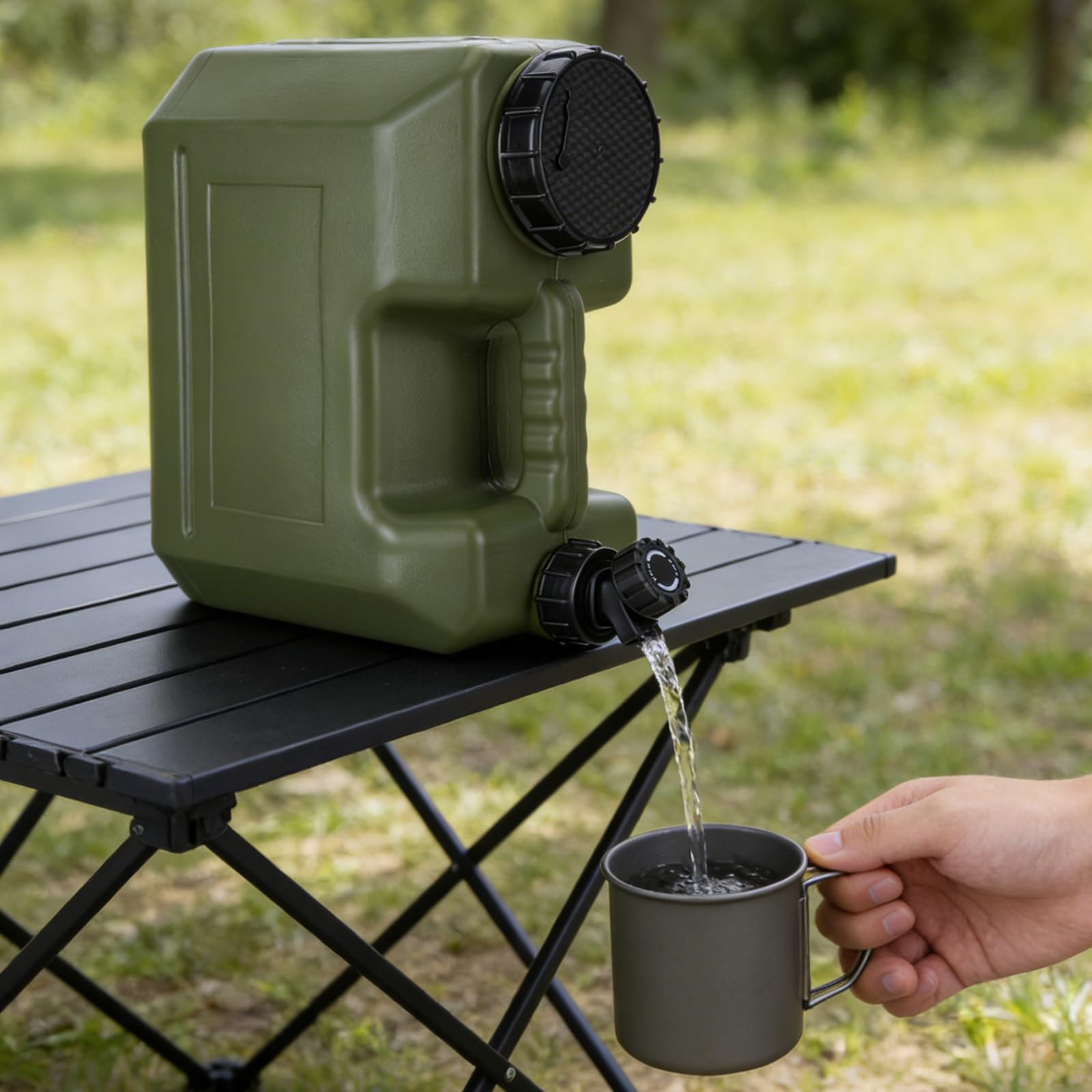 Contenitore D'acqua con Rubinetto, Tanica Portatile per Campeggio e Emergenza con Apertura Larga, Ideale per Auto, Attività All'aperto, Escursioni, Viaggi, Picnic e Emergenze in Caso di Uragani