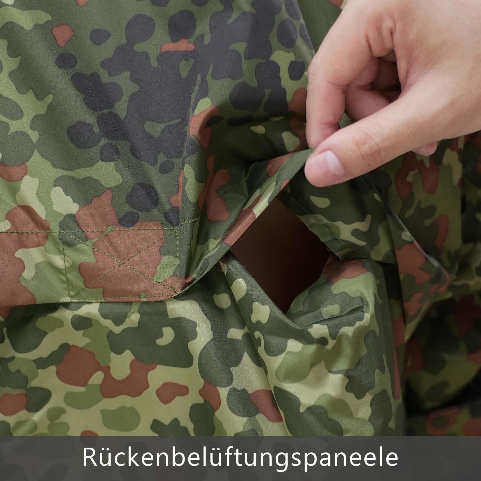 Regenanzüge für Männer Wasserdichtes Regenzeug Erwachsene Regenjacke Hose Atmungsaktiv Leichter Regenmantel Kapuze Jagd Tarnmuster