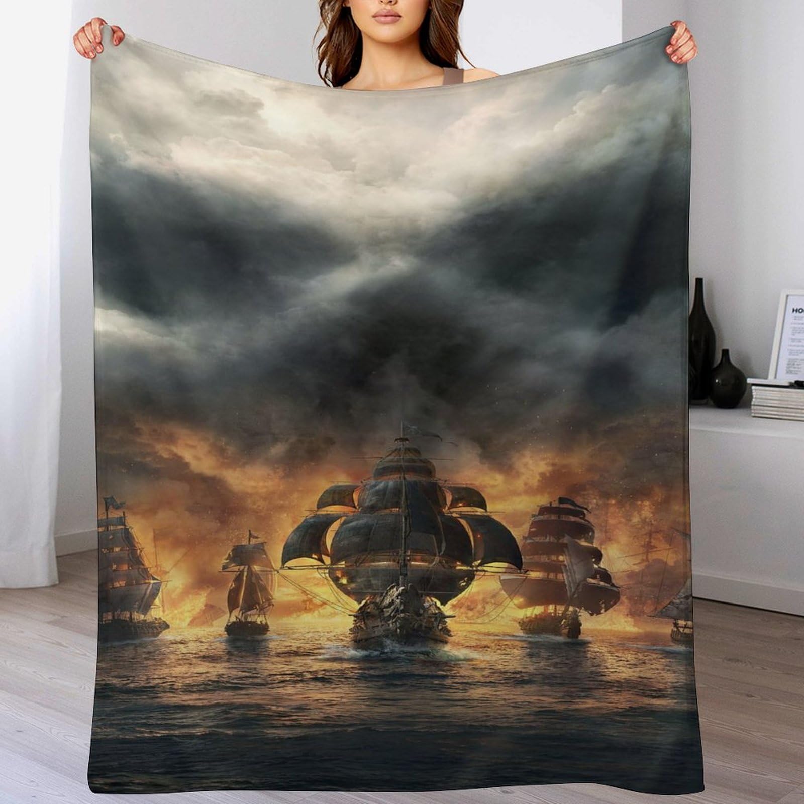 Couverture polaire douce flannel contre le froid sur le canapé 180x200