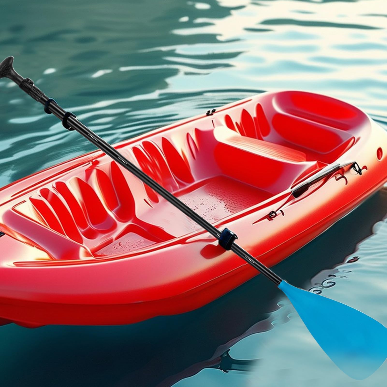 Remo de pie – Remos inflables portátiles para kayak, accesorios de canoa ligeros y extraíbles, suministros de deportes acuáticos, herramienta de remo para surf, barco, mar, aventura al aire libre