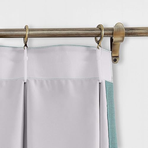 Miniatura 3 de Everglade - Cortinas opacas plisadas de lino texturizadas con forro opaco, cortinas opacas con aislamiento térmico para ventana de dormitorio,