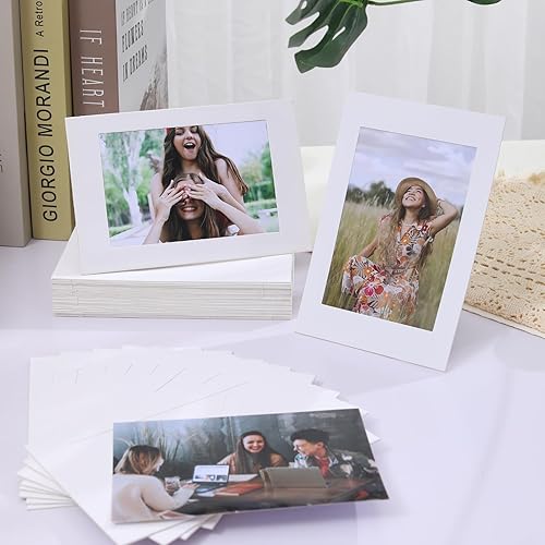 Miniatura 3 de Meonua Marcos de fotos de papel de 4 x 6, marco de fotos de cartón con caballete, marcos de papel de pie a granel para bricolaje, manualidades,