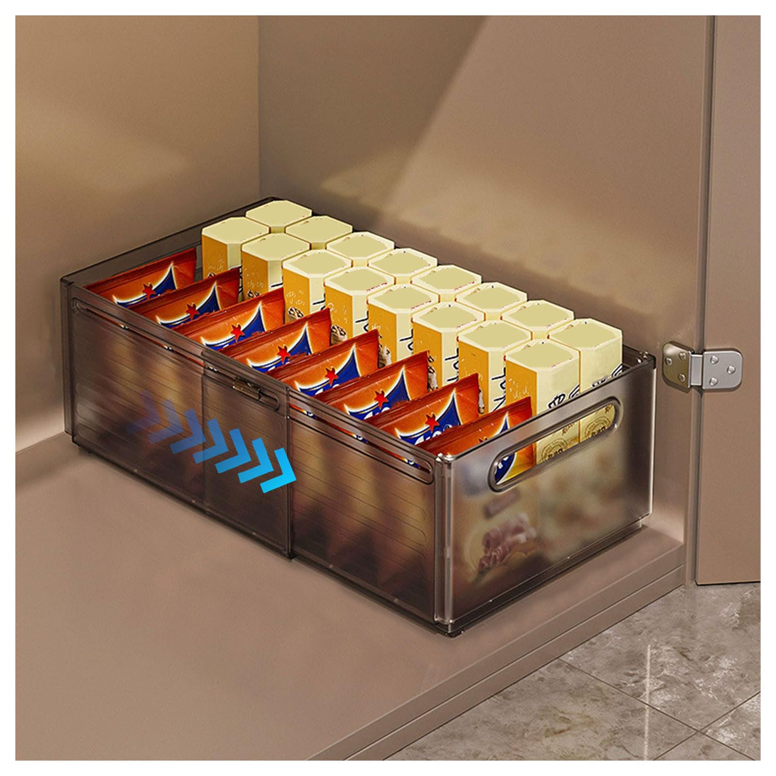 Cajas Plegables De Plástico PP para Organizar, Apilables para Organizar La Despensa De La Cocina con Separadores Móviles para El Dormitorio, La Cocina y El Baño