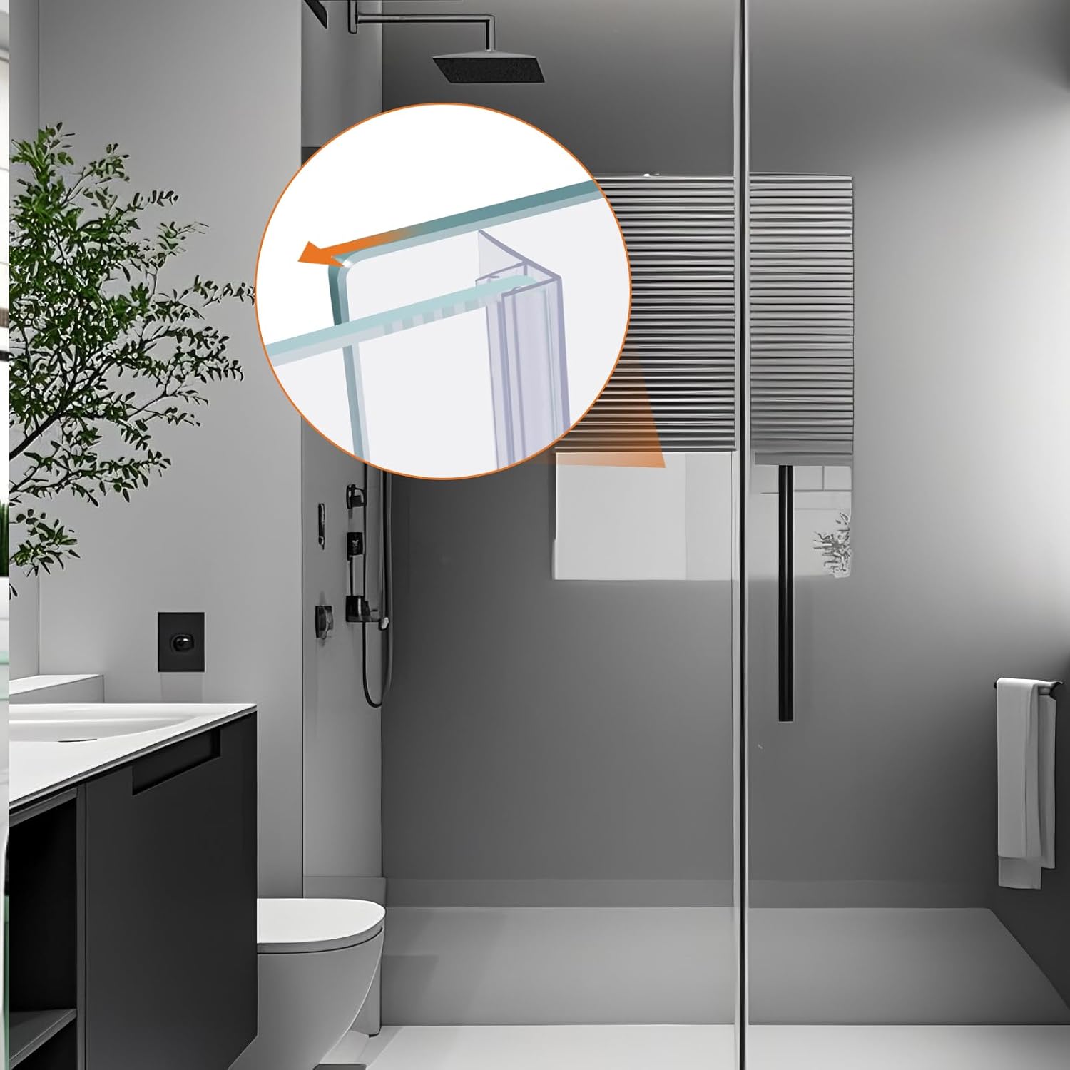 78" Sliding Shower Door Side Seal Strip Frameless Shower Door Side Sweep for 1/2" Framelss for Sliding Glass Door or Swing Door, with 3/5" Flip (2X39)