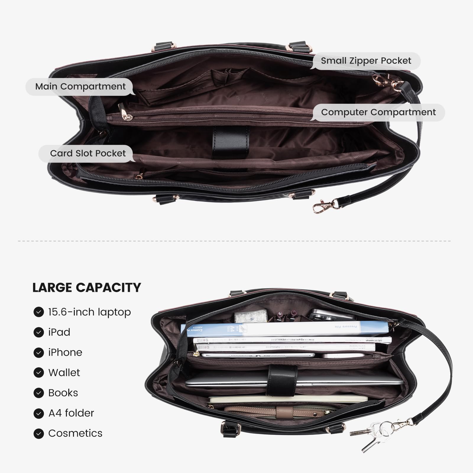 Amazon.com: LOVEVOOK Laptop Tote Bag for Women, Office Work Bag