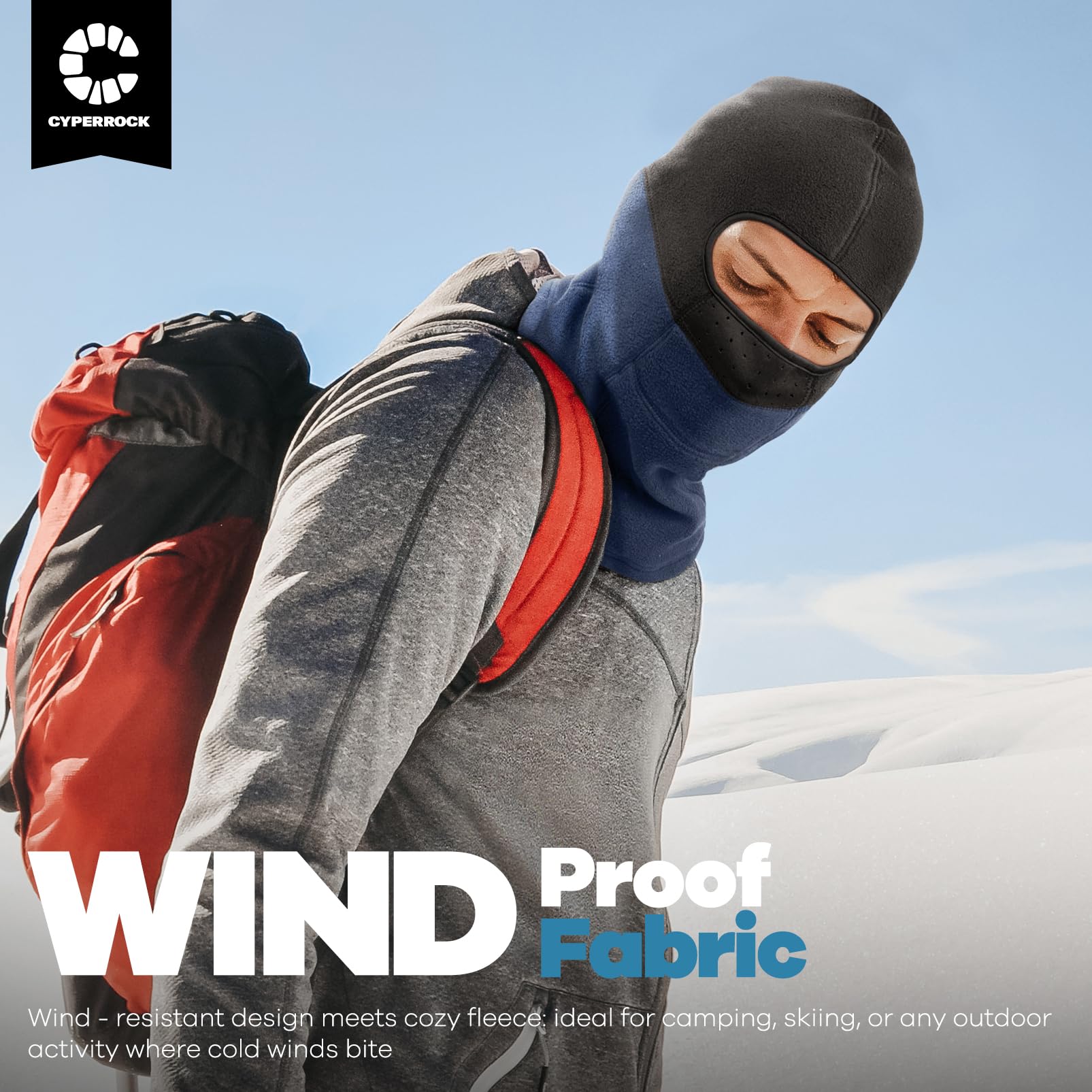 CYPERROCK Fleece Balaclava Warm Ski Mask Winter Thermal Windproof Motorcycle Face Mask for Men Women — view 5