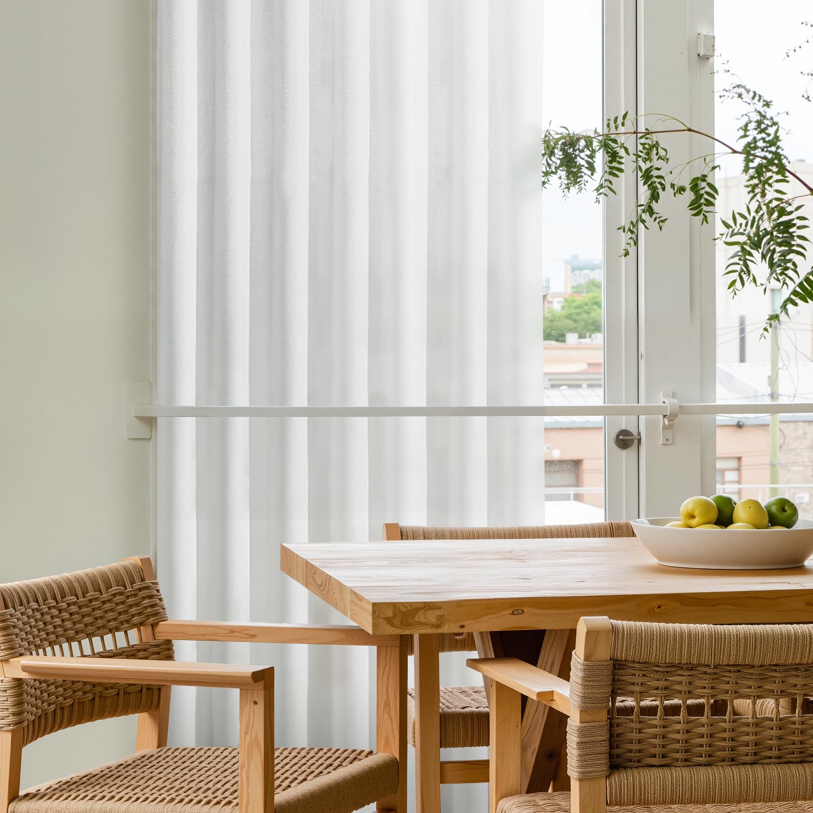 Softalker Leinen Gardinen Weiss 240 cm Hoch Vorhang Wohnzimmer modern Gardine Schal für Gardinenstange Fertiggardinen für Schlafzimmer Kinderzimmer Tür, küchengardinen,Curtains Living Room,2er Set