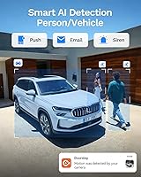 Vista 5 de LongPlus Sistema de cámara de seguridad para el hogar con cable de 12 MP, 4 cámaras de vigilancia UHD PoE de 12 megapíxeles, detección de vehículos