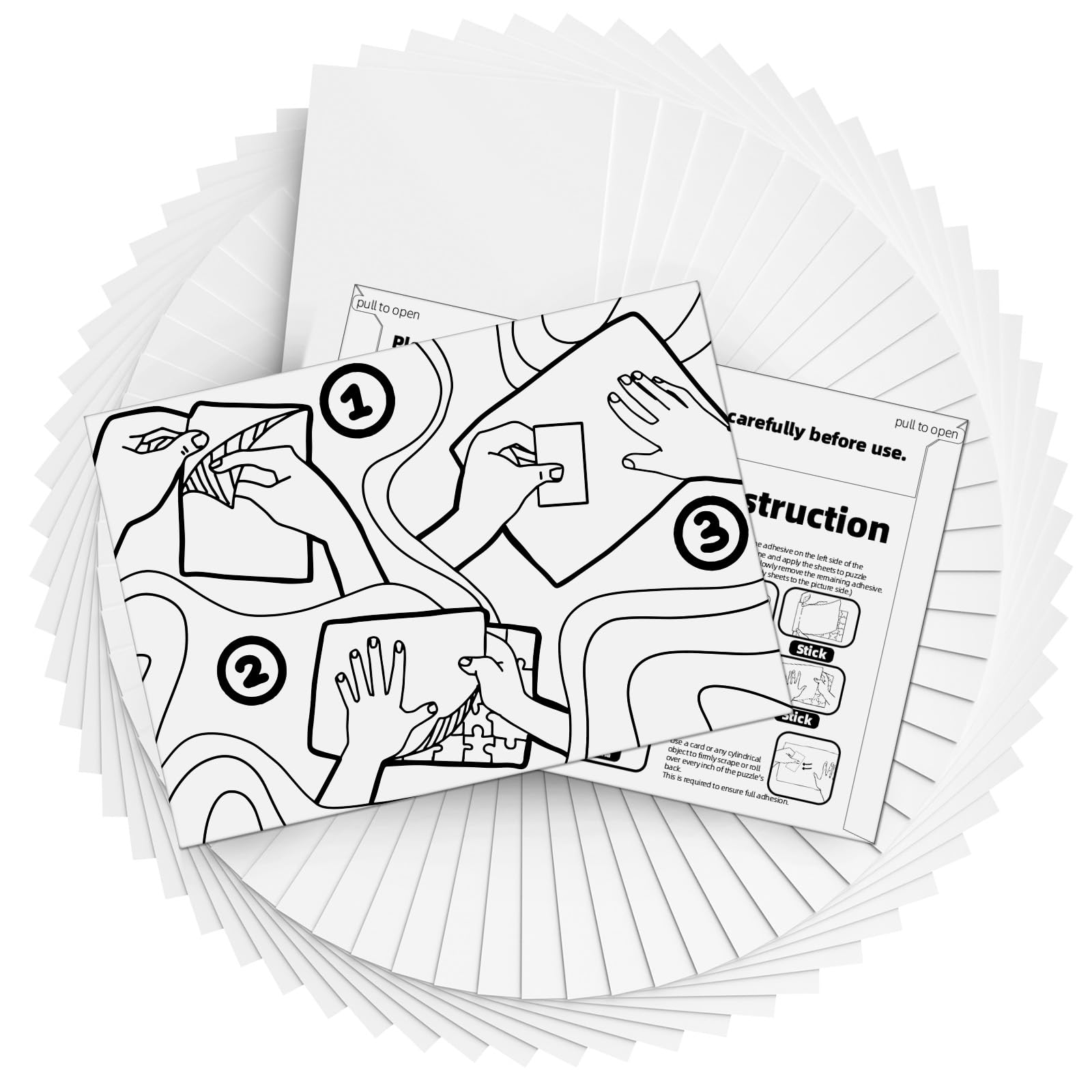 64 Hojas Adhesivas para Puzzles - Pegamento para Enmarcar Puzzles de 8 x 1000 Piezas - Solución Fácil de Pegado y Almacenamiento