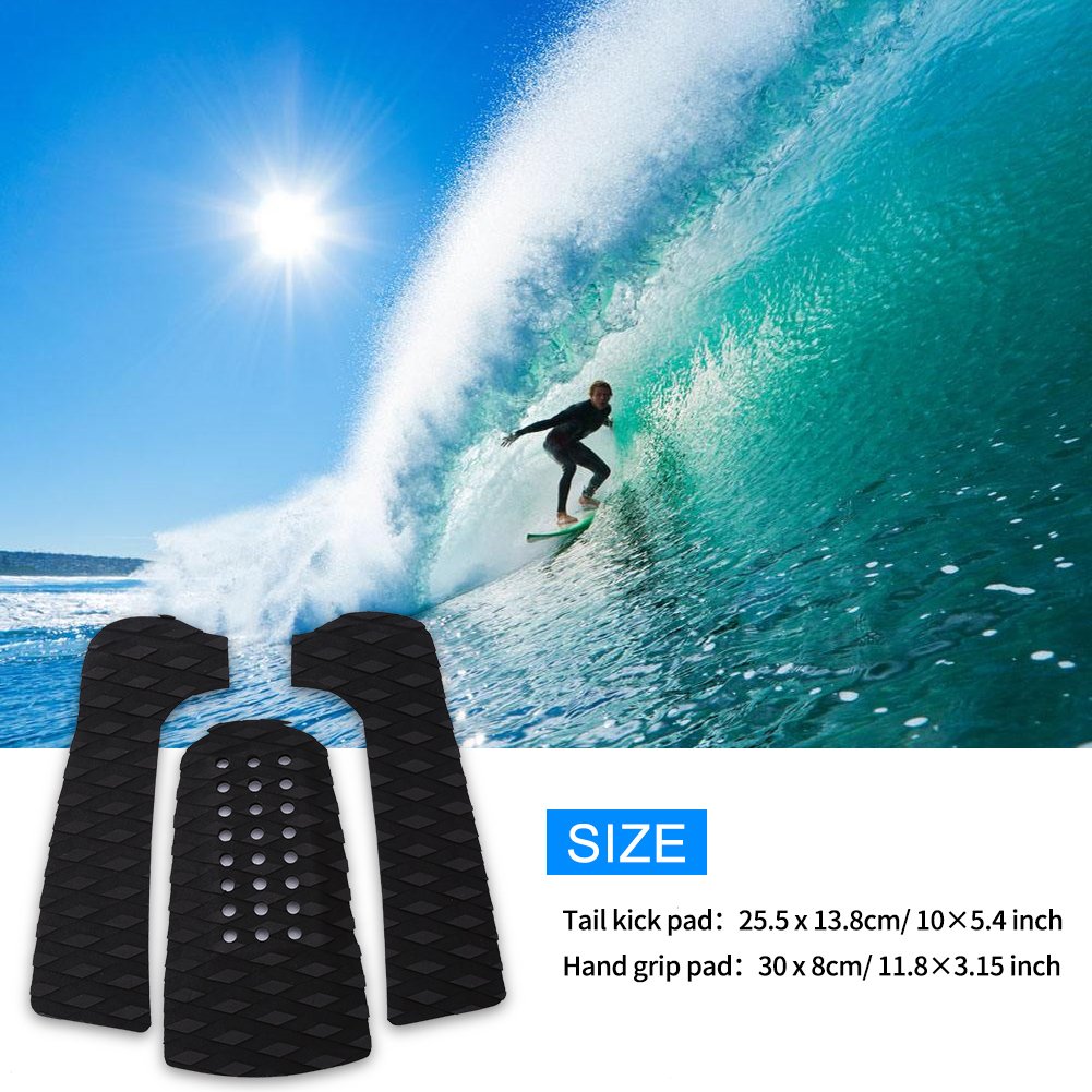 Pad De Traction EVA, Tapis de Surf Antidérapant Tapis de Traction pour Skimboard Traction Accessoires de Surf(Noir)