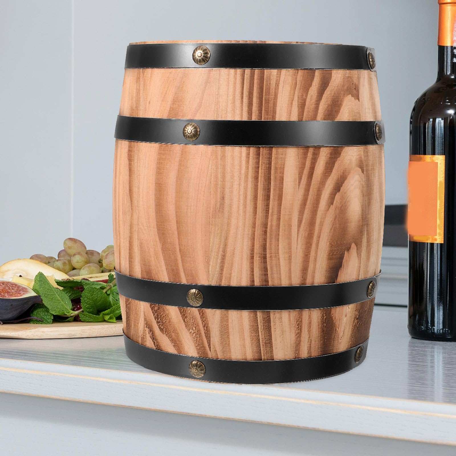 Tofficu Decoración Barril de Madera Antigua para Barriles de Cerveza, Accesorio Artesanal para Decoración de Interiores y Bares