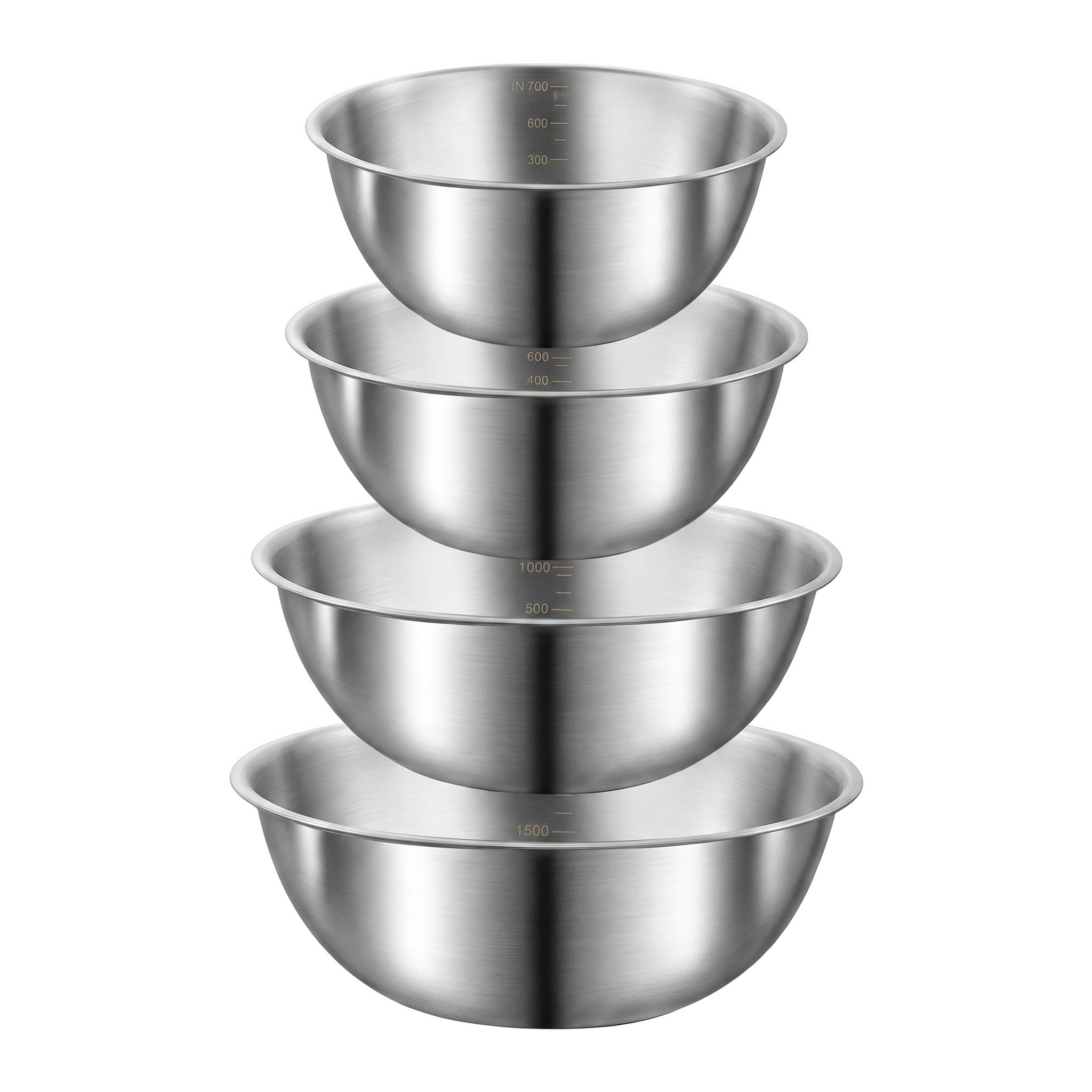 Yoxfayox 4 Pcs Stainless Steel Mixing Bowls Set, Mixing Bowls for Baking