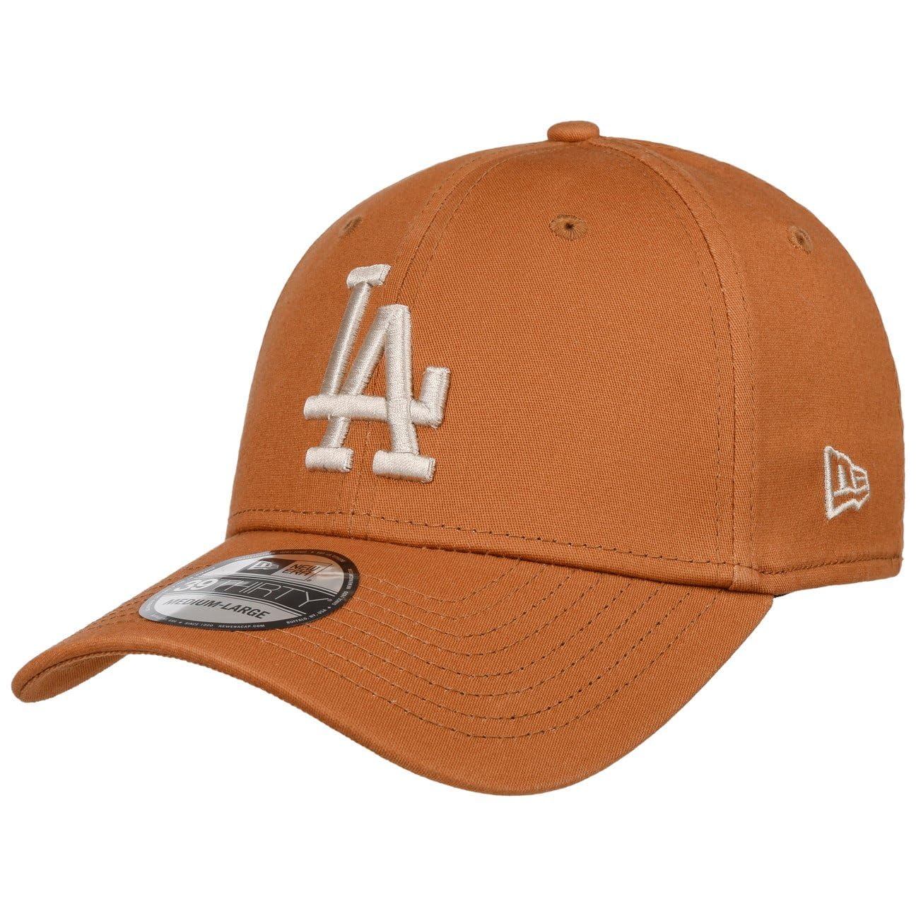 New Era Men's 39Thirty Baseball Cap Hat League Essential Los Angeles Dodgers Med Brown